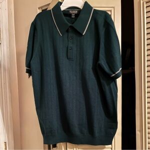 NWT Jos. A. Bank dark Teal Short-Sleeve Polo with Contrast Trim size Large